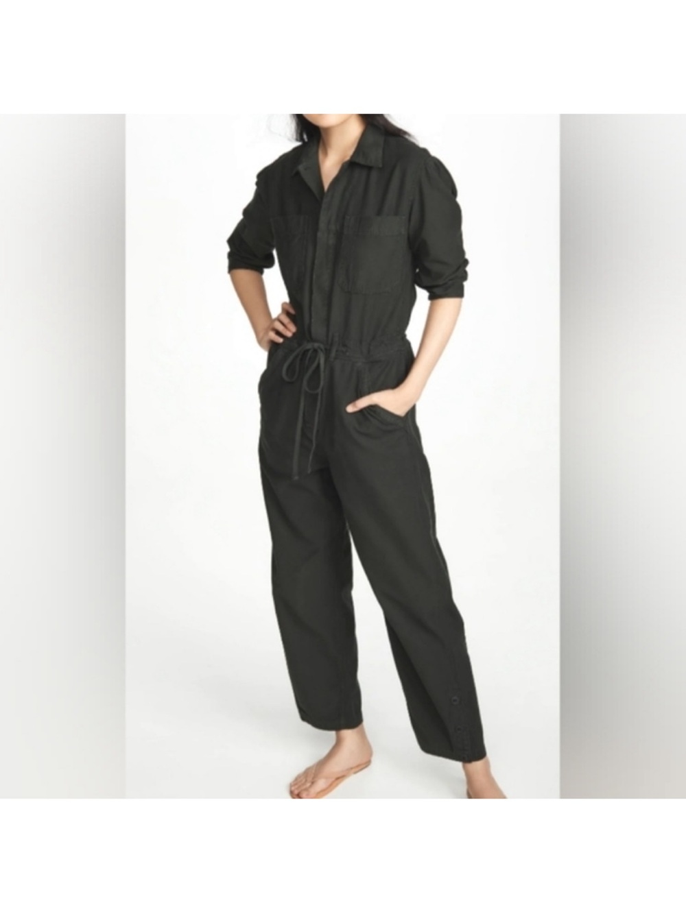 Citizens of Humanity Frida Olive Slouchy 3/4 Sleeve Jumpsuit - Size Large